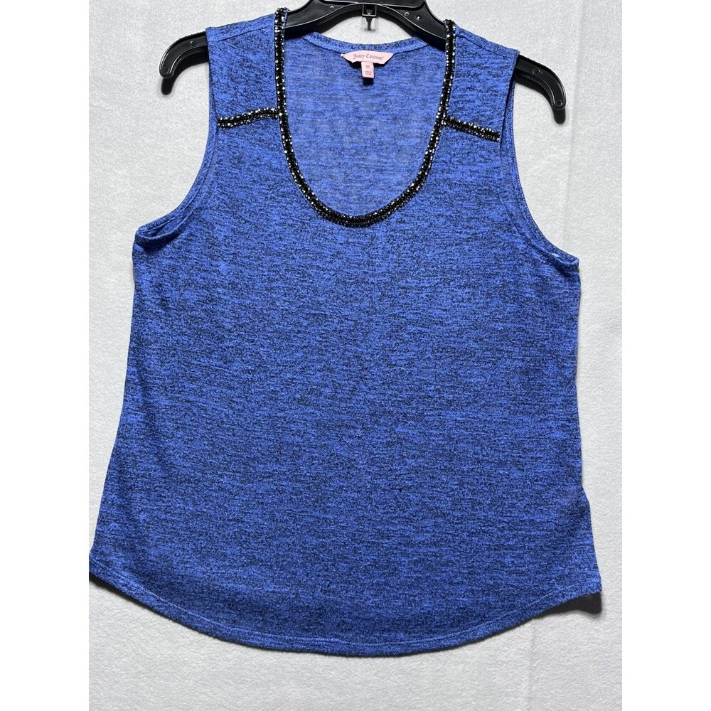 Juicy Couture women’s sleeveless top in a heathered royal/cobalt blue
